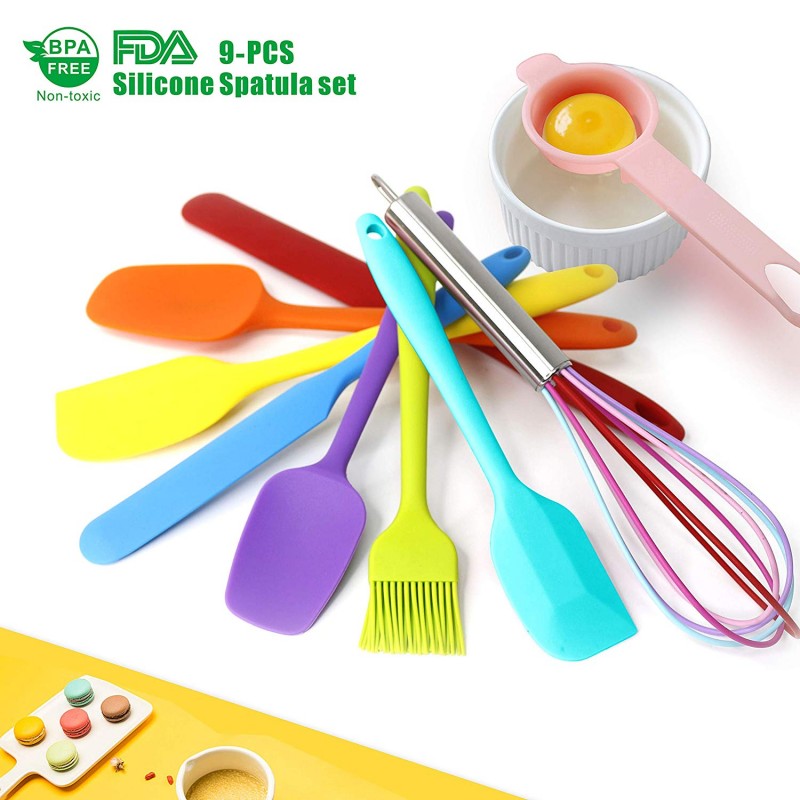 Silicone Spatul, Rubber Spatulas Silicone Heat Resistant,kitchen Utensils  Food Grade Nonstick Easy To Clean Dishwasher Safe For Baking, Cooking,  Mixing - Temu