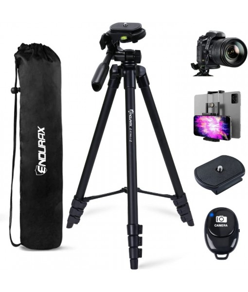 60'' Camera Tripod Camera Stand for Canon Rebel Eos Nikon DSLR, Travel Tripods for Phone Tablet with Remote
