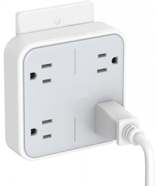 Multi Plug Outlet Splitter,  Widely Spaced Outlet Extender with 4 Electrical Outlets, Multiple Outlet Wall Plug Expander Surge Protector for Home, Office, Dorm Essentials