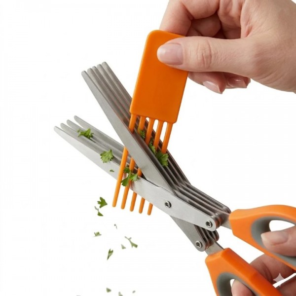 Herb Scissors, Shrimp Scissors, Chicken Bone Scissors 3-in-1 Kitchen Shears, Heavy Duty Stainless Steel Multi-Purpose Cooking Scissors, Easy Clean & Ergonomic Handle Kitchen Gadget