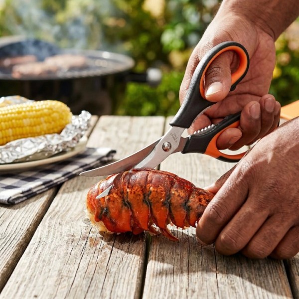 Herb Scissors, Shrimp Scissors, Chicken Bone Scissors 3-in-1 Kitchen Shears, Heavy Duty Stainless Steel Multi-Purpose Cooking Scissors, Easy Clean & Ergonomic Handle Kitchen Gadget