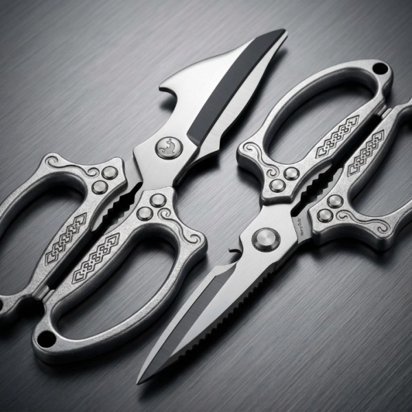 2 Pack Heavy Duty Kitchen Scissors, Stainless Steel Poultry Shears with Non-Slip Handle & Safety Lock, Dishwasher Safe All Purpose Cooking Shears for Meat Seafood Bone Cutting