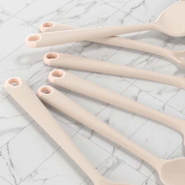 Silicone Cooking Utensils Set - Heat Resistant All Clad Silicone Kitchen Utensils,Spatula,Spoon,Whisk,Tongs,Kitchen Utensil Gadgets Tools Sets for Nonstick Cookware,Dishwasher Safe BPA Free (Khaki)