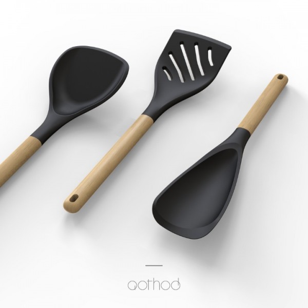 Silicone Cooking Utensils Set, 446°F Heat Resistant Silicone Kitchen Utensils for Nonstick Cookware, Kitchen Gadgets Spatula Set, Spoon, Turner, Tongs, Ladle, Whisk, BPA FREE (Black)