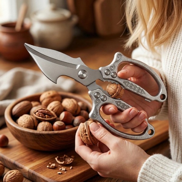 2 Pack Heavy Duty Kitchen Scissors, Stainless Steel Poultry Shears with Non-Slip Handle & Safety Lock, Dishwasher Safe All Purpose Cooking Shears for Meat Seafood Bone Cutting