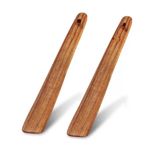 Wooden Spatula for Cooking Set of 2-12 Inch Teak Spatula for Non Stick Frying Pan - Turner & Flipper for Cast Iron, Egg & Pancake Scraper - BPA Free & Heat Resistant Wooden Cooking Utensils
