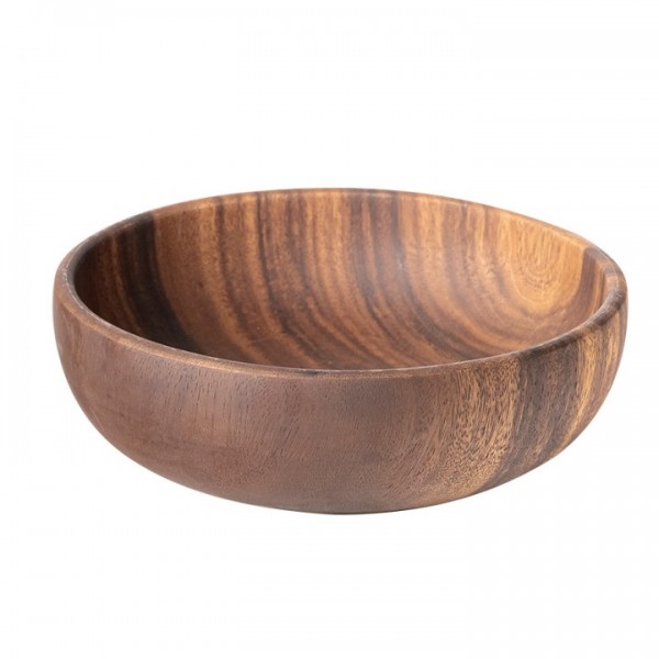 10-Inch Large Wooden Salad Mixing Bowl – Capacity Handcrafted Wood Bowl for Salad, Fruit, Pasta, Entertaining, Baking Cooking and Prepping (5.5 QT )