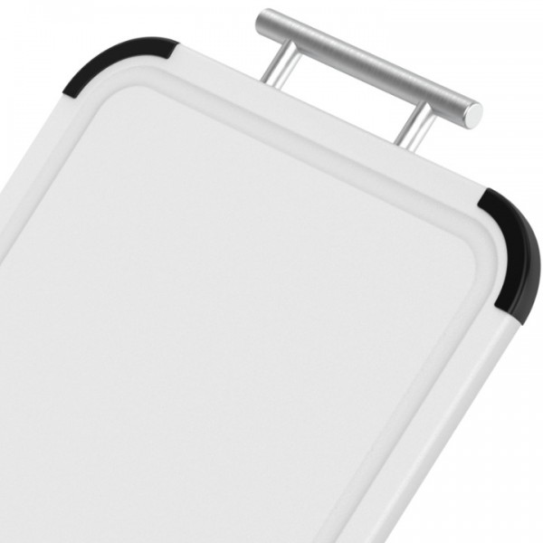 Cutting Boards for Kitchen with Stand – Double-Sided Plastic Cutting Board Set, Large for Chopping Meat, Medium for Vegetables, Fruits, Juice Grooves, Non-Slip Handles, BPA-FREE, Dishwasher Safe
