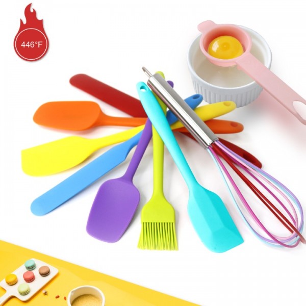 oannao Multicolor Silicone Spatula Set - 446°F Heat Resistant Rubber Spatulas for Cooking,Baking,Mixing,One Piece Design with Stainless Steel Core,Nonstick Cookware Friendly,BPA-Free,Dishwasher Safe