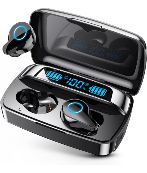 Wireless Earbuds, Bluetooth 5.2 Headphones with 1800mAh Charging Case - 88Hrs Play Time - Cell Phones Charging Function, Built-in Microphone IPX5 Waterproof Earphone for iOS/Android