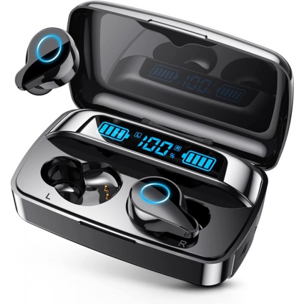 Wireless Earbuds, Bluetooth 5.2 Headphones with 1800mAh Charging Case - 88Hrs Play Time - Cell Phones Charging Function, Built-in Microphone IPX5 Waterproof Earphone for iOS/Android