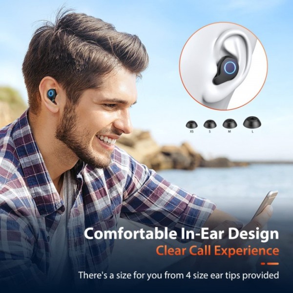 Wireless Earbuds, Bluetooth 5.2 Headphones with 1800mAh Charging Case - 88Hrs Play Time - Cell Phones Charging Function, Built-in Microphone IPX5 Waterproof Earphone for iOS/Android