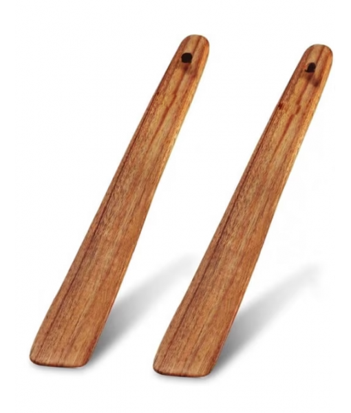 Wooden Spatula for Cooking Set of 2-12 Inch Teak Spatula for Non Stick Frying Pan - Turner & Flipper for Cast Iron, Egg & Pancake Scraper - BPA Free & Heat Resistant Wooden Cooking Utensils