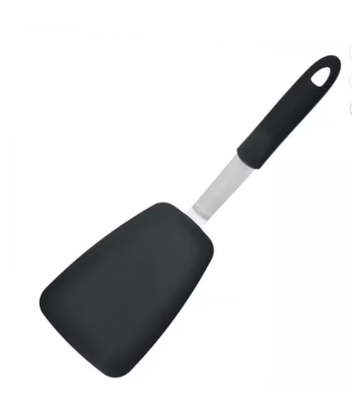 oannao Silicone Spatula Turner Set - 600°F Heat Resistant Kitchen Utensils for Nonstick Cookware - BPA Free Silicone Spatulas with Stainless Steel Core for Cooking, Frying, Eggs & Pancakes (Black)